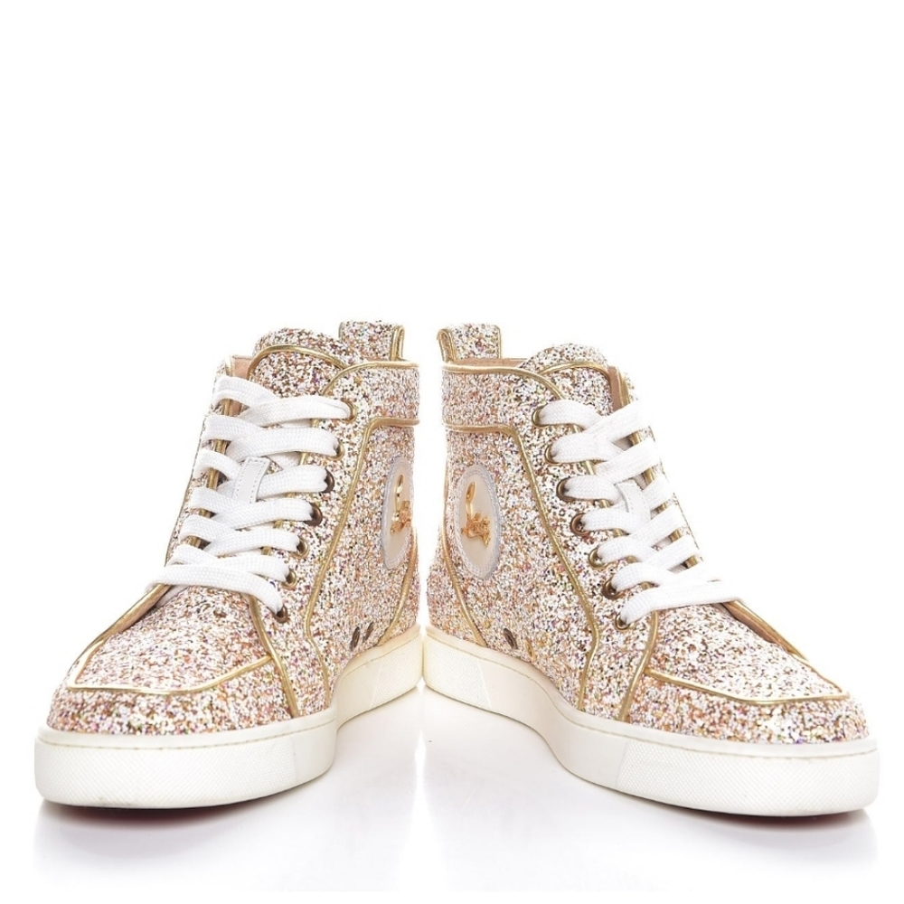 AUTHENTIC Christian Louboutin Rantus Orlato Glitter High Top-Like New-Size 8.5W
